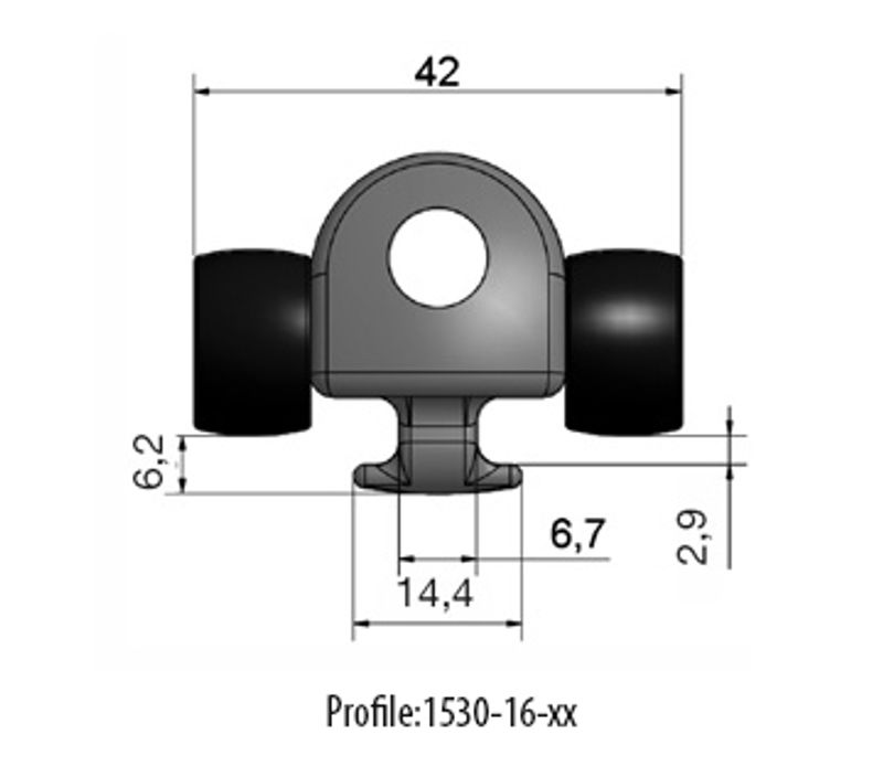  Trykkslider 16mm m/svivel