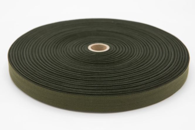 Hovedbilde PES spun bånd 23 mm oliven